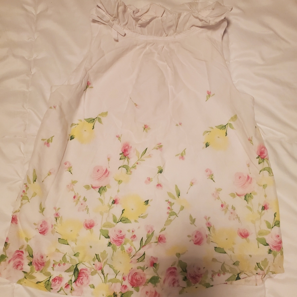 Janie and Jack Floral A-Line Skirt with Pink and Yellow Accents